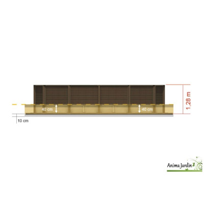 Piscine KIT décagonale 5,24x6,86 m - Prof. 1,28m - Béton aspect bois - Naturalis