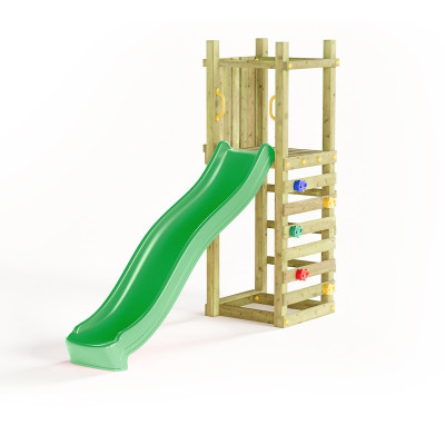 Aire de jeux en bois, Funny 3 Light - Tour, mur d'escalade et toboggan, Fungoo