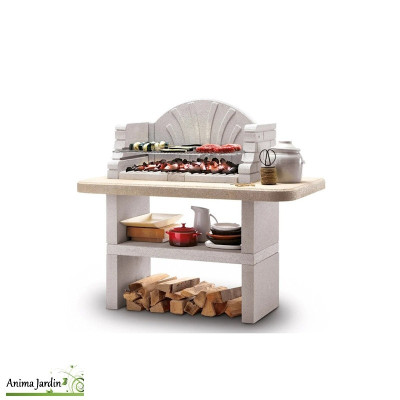 Barbecue en pierre Saint-Tropez, charbon et bois, Palazzetti