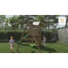 Aire de jeux en bois Boomer3 - Balançoire double, bac à sable et toboggan, Fungoo