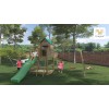 Aire de jeux en bois Jarcas - Balançoire double, maison, bac à sable et toboggan, Fungoo