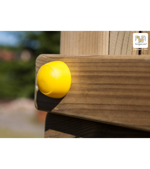 Aire de jeux en bois Jarcas - Balançoire double, maison, bac à sable et toboggan, Fungoo