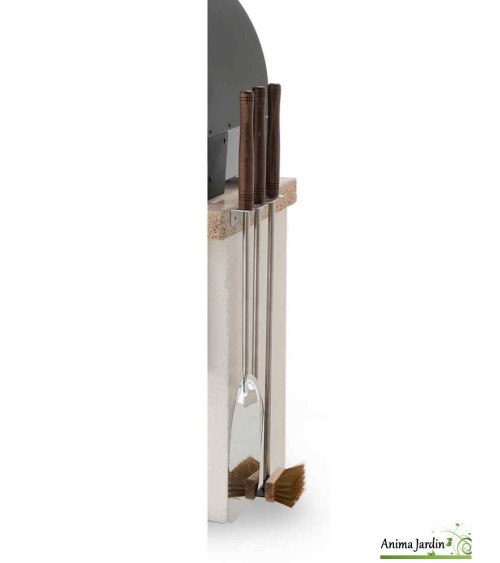 Set pizza en inox, pelle rectangulaire, pelle ronde, brosse - Palazzetti