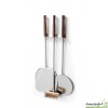 Set pizza en inox, pelle rectangulaire, pelle ronde, brosse - Palazzetti