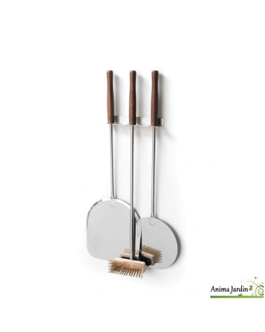 Set pizza en inox, pelle rectangulaire, pelle ronde, brosse - Palazzetti