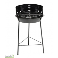 Barbecue à charbon de bois rond noir en acier, Flam