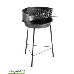 Barbecue à charbon de bois rond noir en acier, Flam