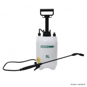 Pulvérisateur à main, Werka Pro, 5 litres, avec lance télescopique et buse réglable