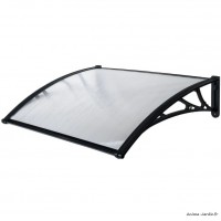 Marquise en polycarbonate, 100 x 80 cm, protection entrée de maison, auvent de porte