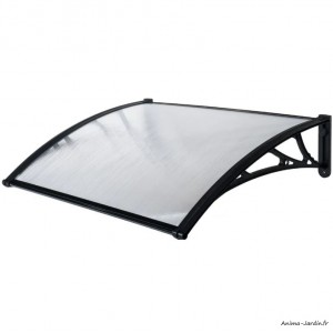 Marquise en polycarbonate, 100 x 80 cm, protection entrée de maison, auvent de porte
