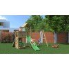 Aire de jeux en bois Floppi - Balançoire double, corde, table et toboggan, Fungoo