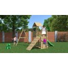 Aire de jeux en bois Floppi - Balançoire double, corde, table et toboggan, Fungoo