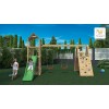Aire de jeux en bois Fleppi - Balançoire double, corde, rampe et toboggan, Fungoo