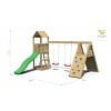 Aire de jeux en bois Fleppi - Balançoire double, corde, rampe et toboggan, Fungoo