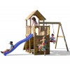 Aire de jeux en bois Carol3 - Balançoire, tour, rampe, escalade et toboggan, Fungoo