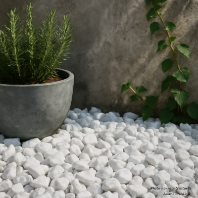 Gravier concassé de Marbre blanc pur de Carrare 8/12, Big Bag de 250 kg