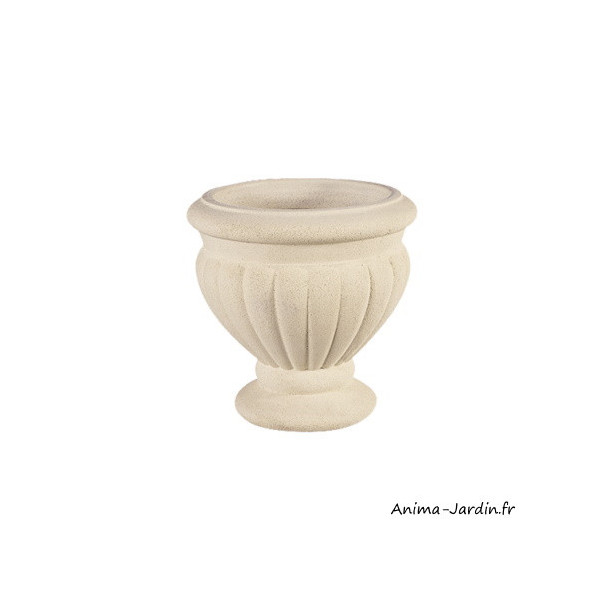 Vase 189, blanc, Ø 40 cm, H.40 cm, 20 litres, pierre reconstituée