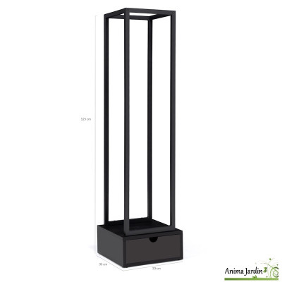 Range bûches vertical avec tiroir 125cm - Ligna