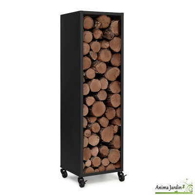 Range bûches vertical avec roulette 119 cm - WoodyRoll