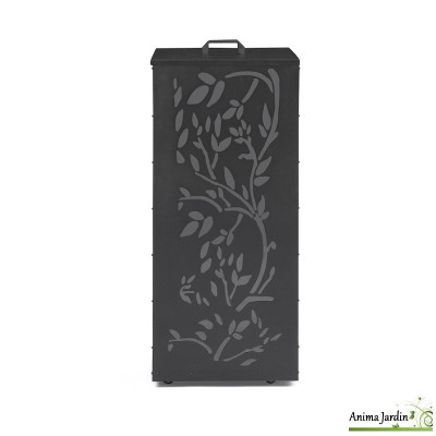 Réservoir à granules en acier ajouré noir, 45 kg, Stockage granulés