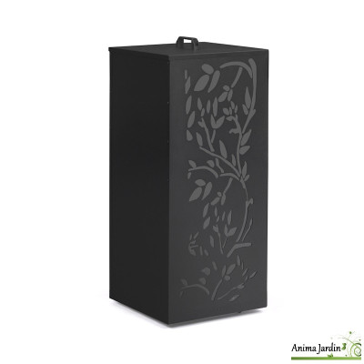 Réservoir à granules en acier ajouré noir, 45 kg, Stockage granulés