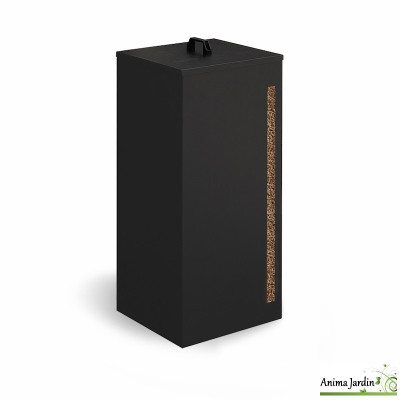 Réservoir à granules en acier noir, 55 kg, Stockage granulés