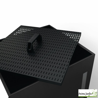 Réservoir à granules en acier noir, 55 kg, Stockage granulés