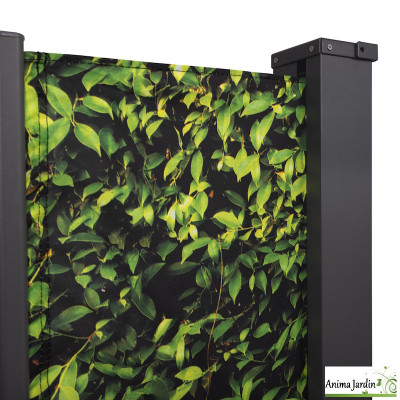 Paravent rétractable occultant 400x180 cm - Motif feuillage
