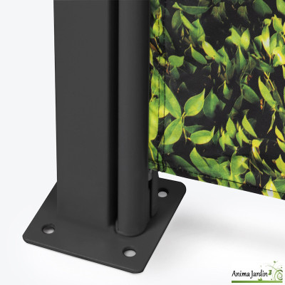 Paravent rétractable occultant 400x180 cm - Motif feuillage