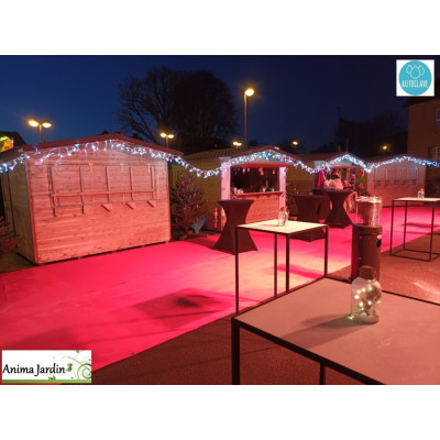 Abri de jardin en bois traité autoclave, Pecq, 7,09 m², Marché de Noël, abri comptoir, Solid