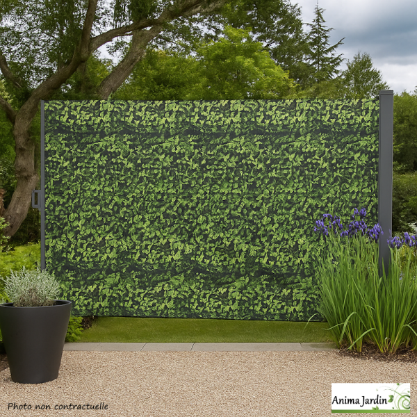 Paravent rétractable occultant 400x180 cm - Motif feuillage