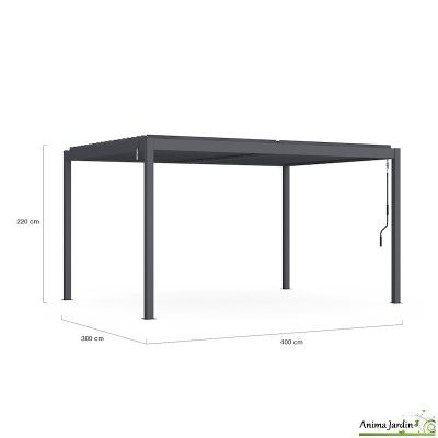 Pergola bioclimatique en aluminium 3x4 m - Terrana