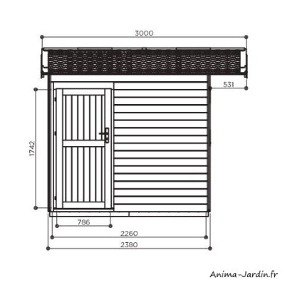 Abri de jardin en bois traité autoclave, Pecq, 7,09 m², Marché de Noël, abri comptoir, Solid