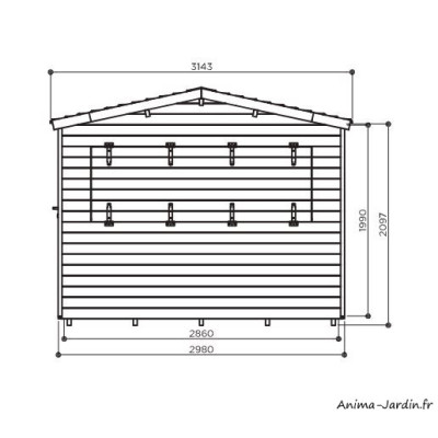 Abri de jardin en bois traité autoclave, Pecq, 7,09 m², Marché de Noël, abri comptoir, Solid