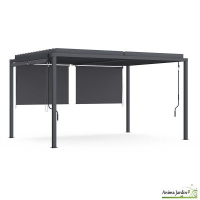 Pergola bioclimatique en acier 3x4 m avec stores - Sunyway