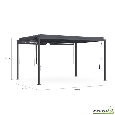 Pergola bioclimatique en acier 3x4 m avec stores - Sunyway