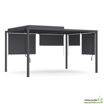 Pergola bioclimatique en acier 3x4 m avec stores - Sunyway