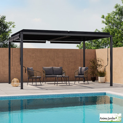 Pergola bioclimatique en acier 3x4 m avec stores - Sunyway
