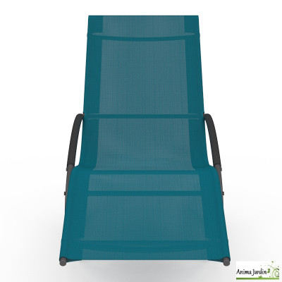 Lot de 2 transats à bascule en textilène bleu - Malawai