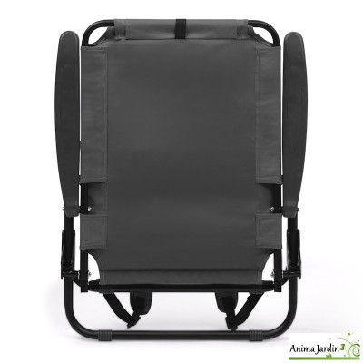 Lot de 2 fauteuils inclinables et pliable gris - Movia