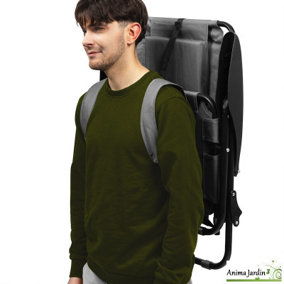 Lot de 2 fauteuils inclinables et pliable gris - Movia