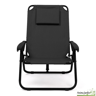Lot de 2 fauteuils inclinables et pliable noir - Movia