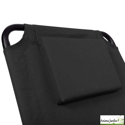 Lot de 2 fauteuils inclinables et pliable noir - Movia