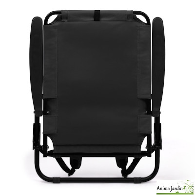 Lot de 2 fauteuils inclinables et pliable noir - Movia