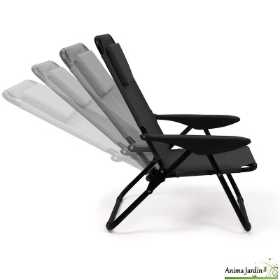 Lot de 2 fauteuils inclinables et pliable noir - Movia