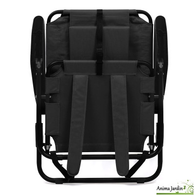 Lot de 2 fauteuils inclinables et pliable noir - Movia