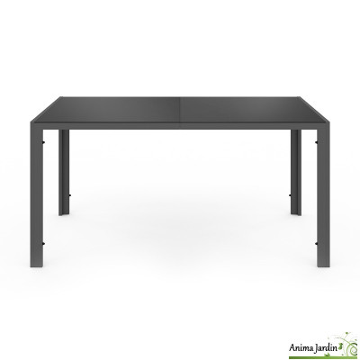 Salon de jardin en acier gris anthracite 6 personnes - Varna