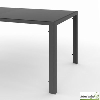 Salon de jardin en acier gris anthracite 6 personnes - Varna