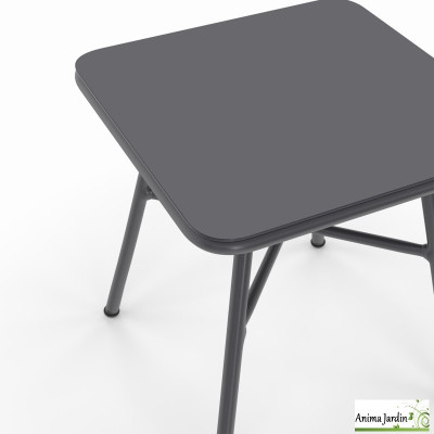 Salon de jardin en acier gris anthracite 2 personnes - Florida