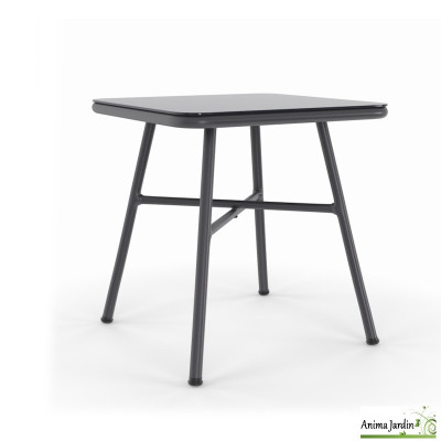 Salon de jardin en acier gris anthracite 2 personnes - Florida